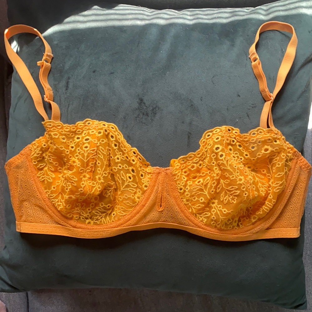 Yellow wire bralette from free people